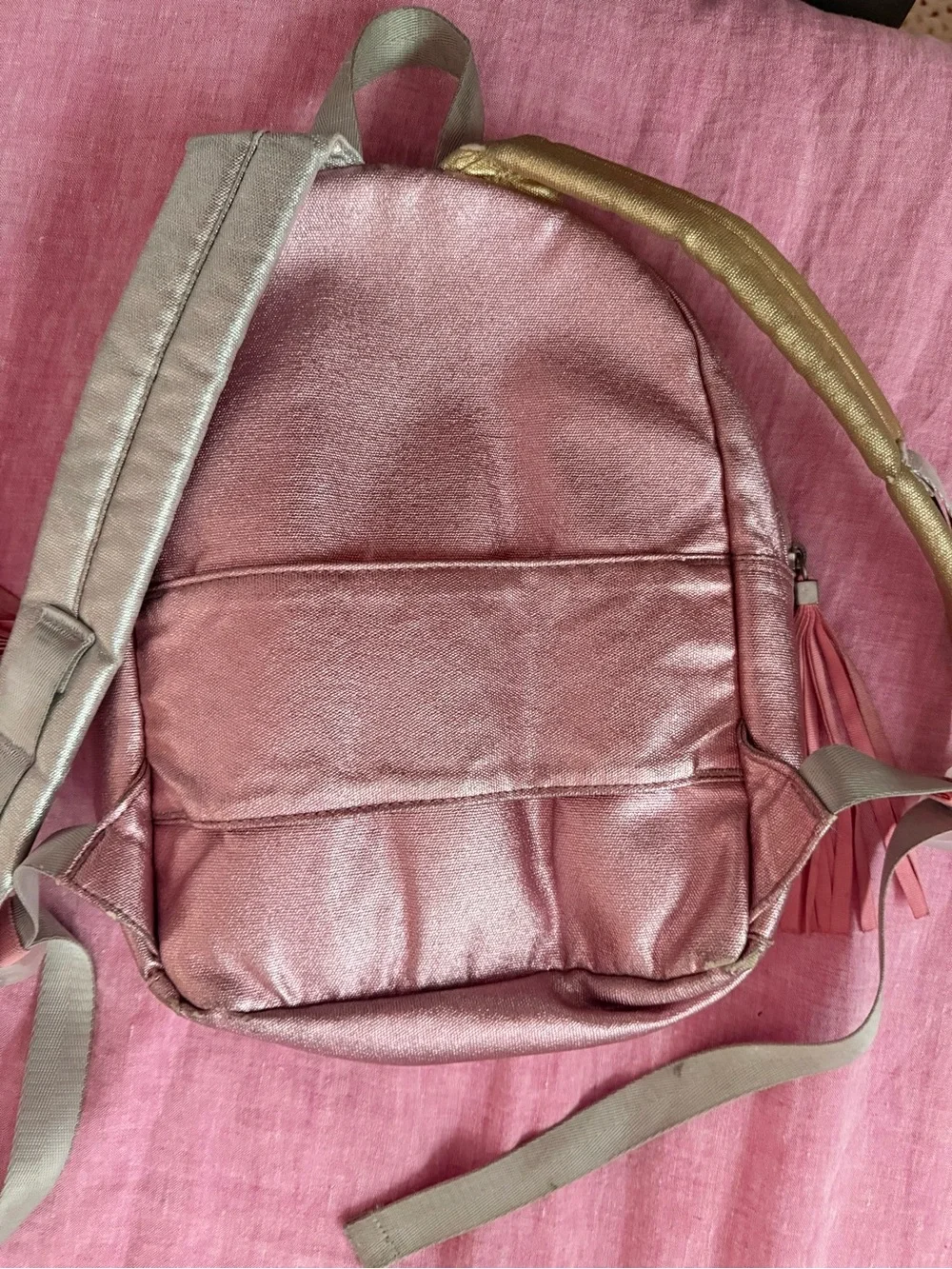 STATE Metallic Rose Pink Mini Backpack with Tassel